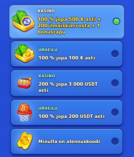 Näyttökuva Pistolo Casino -rekisteröintilomakkeesta